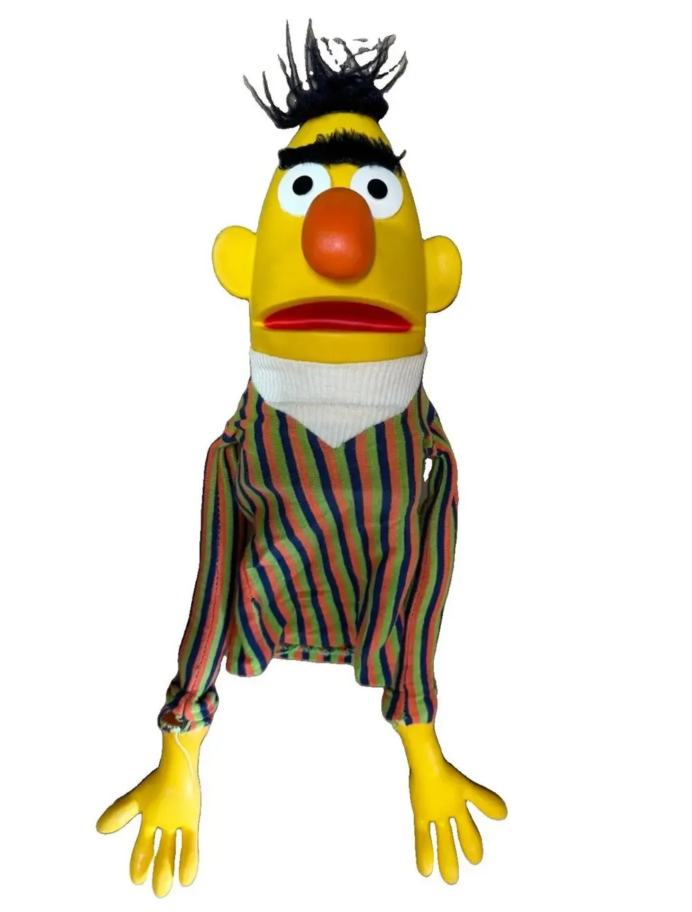 Bert Sesame Street Hand Puppet Vintage '70s Plastic Hands & Head Cloth Body